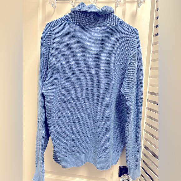 Men’s Abercrombie & Fitch Blue Cowl Neck Sweater with Button SZ M - Picture 2 of 3